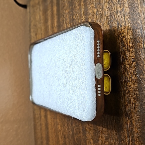 NEW!14promax Gold Glitter Phone Case with Fold Out Space Man Stand!! - Picture 6 of 9